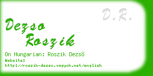 dezso roszik business card